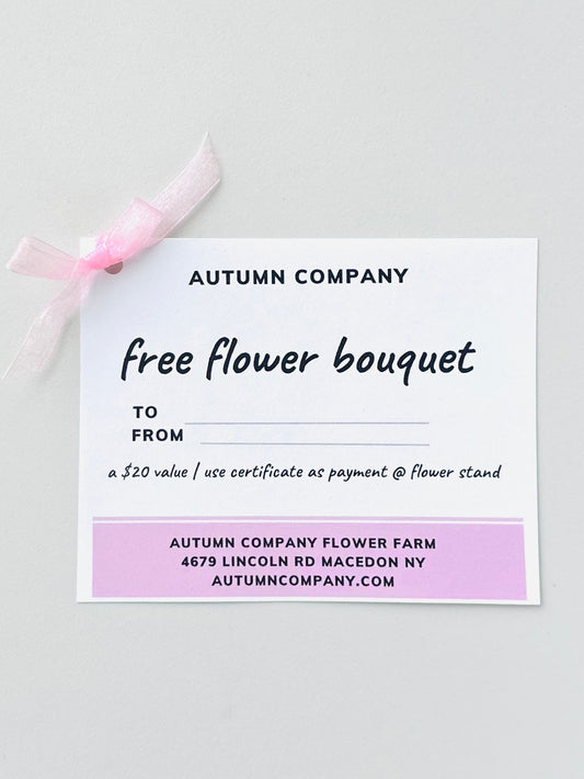 Flower Stand Gift Certificates