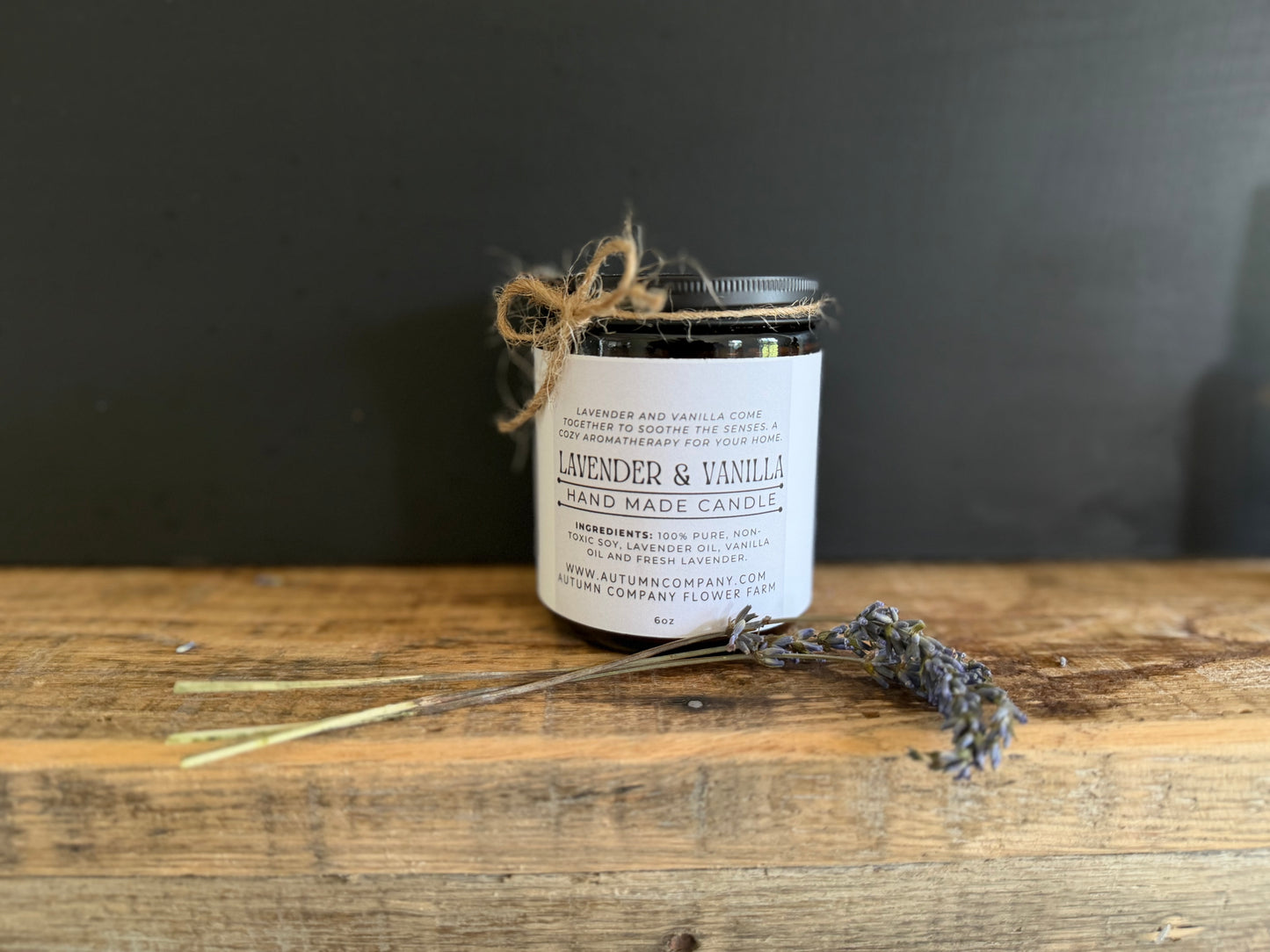Hand made Lavender & Vanilla Candle