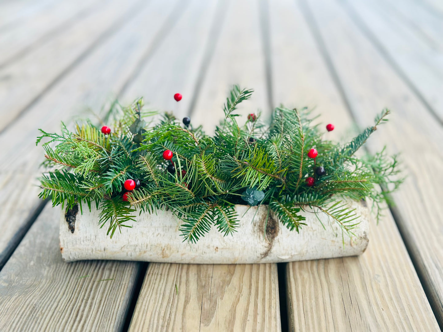 Birch Log Centerpiece
