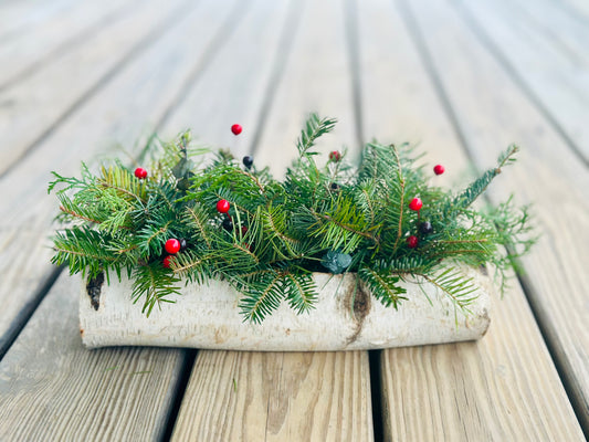 Birch Log Centerpiece